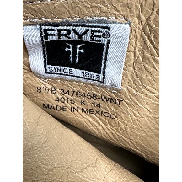 FRYE Brown Leather Button Back Zip Short Ankle Bootie Brown 8.5 B - Picture 10 of 16